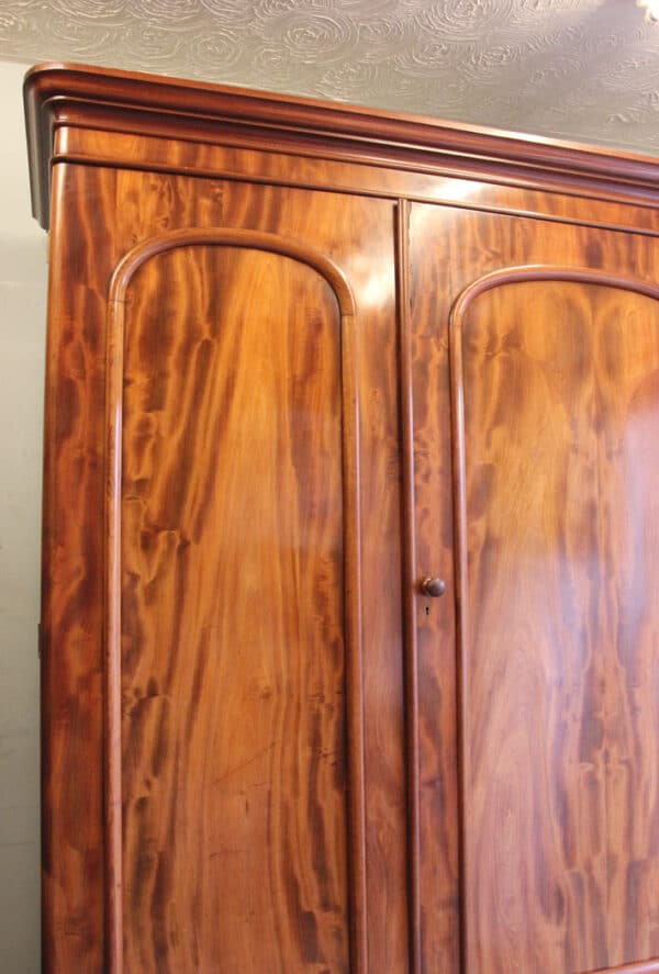 Antique Victorian Mahogany Triple Door Wardrobe - Image 11