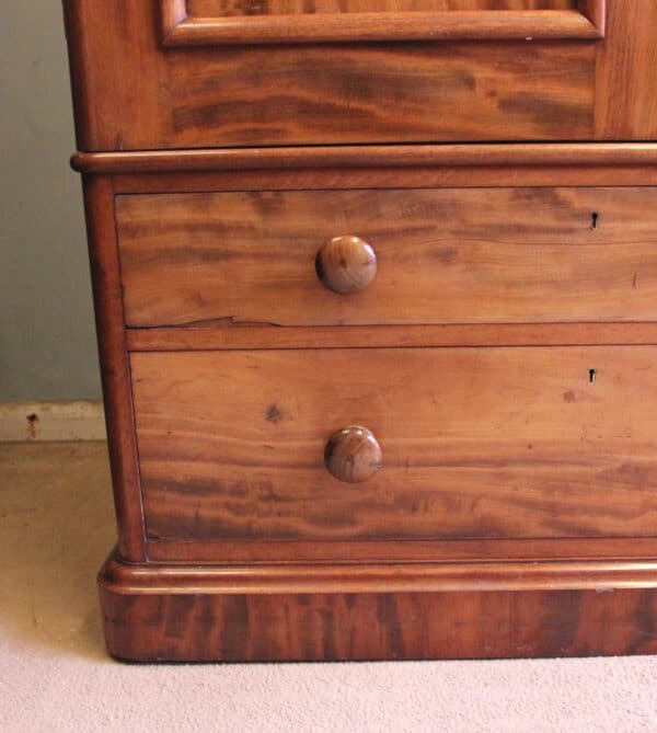Antique Victorian Mahogany Triple Door Wardrobe - Image 12