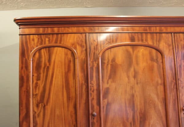 Antique Victorian Mahogany Triple Door Wardrobe - Image 10