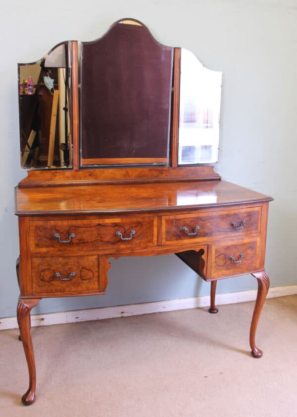 Antique Burr Walnut Dressing Table - Image 12