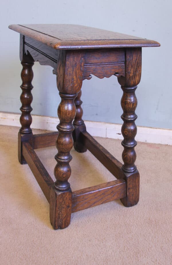 Antique Oak Joint Stool - Image 2