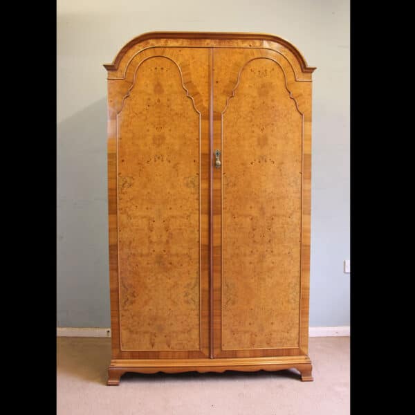 Antique Quality Burr Walnut Double Wardrobe
