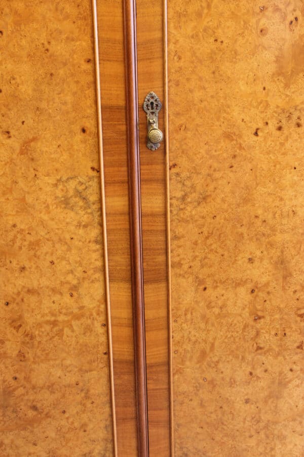 Antique Quality Burr Walnut Double Wardrobe - Image 9