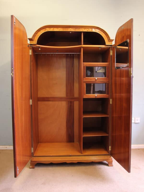 Antique Quality Burr Walnut Double Wardrobe - Image 15
