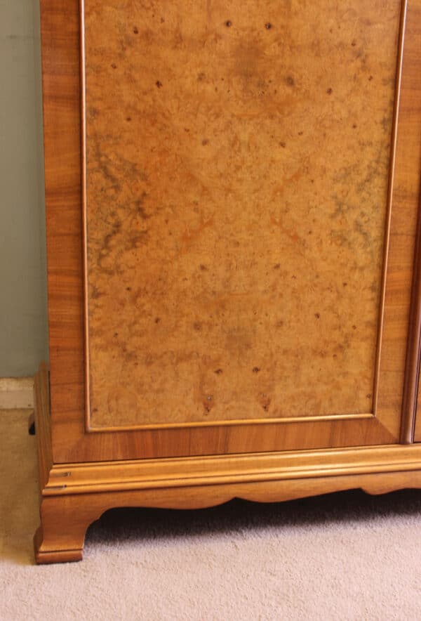 Antique Quality Burr Walnut Double Wardrobe - Image 7