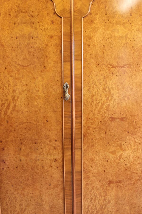 Antique Quality Burr Walnut Triple Wardrobe - Image 10