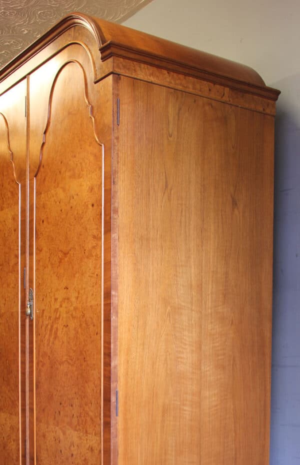 Antique Quality Burr Walnut Triple Wardrobe - Image 5