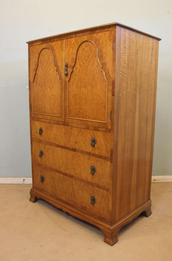 Antique Quality Burr Walnut Tallboy Chest of Drawers - Image 2
