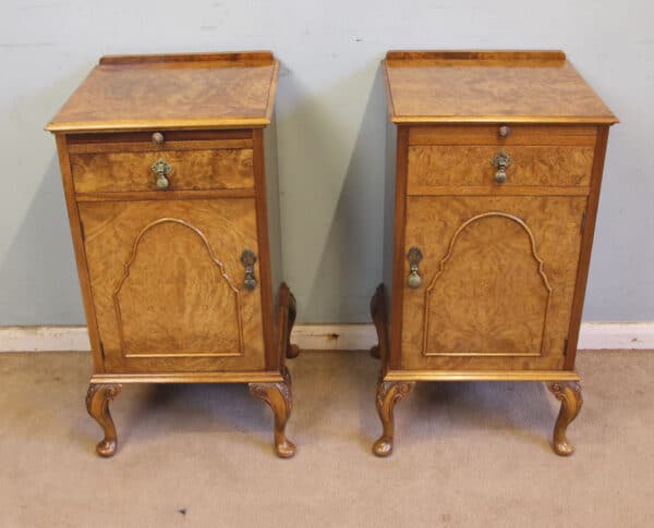 Antique Quality Pair of Burr Walnut Bedside Cabinets Antique Antique Cabinets 16