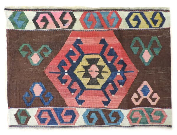 CAUCASIAN KILIM 65cm x 43cm Antique Rugs 3