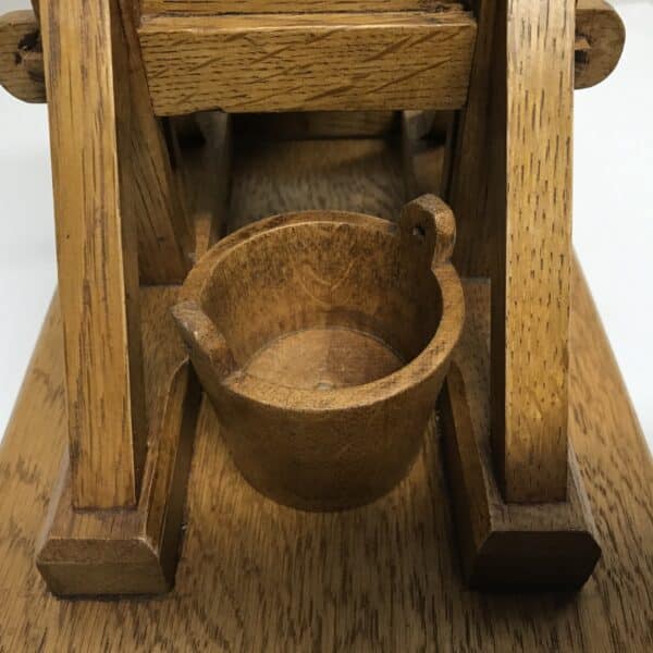 French Guillotine desks top cigar cutter in oak Antique Antique Collectibles 4