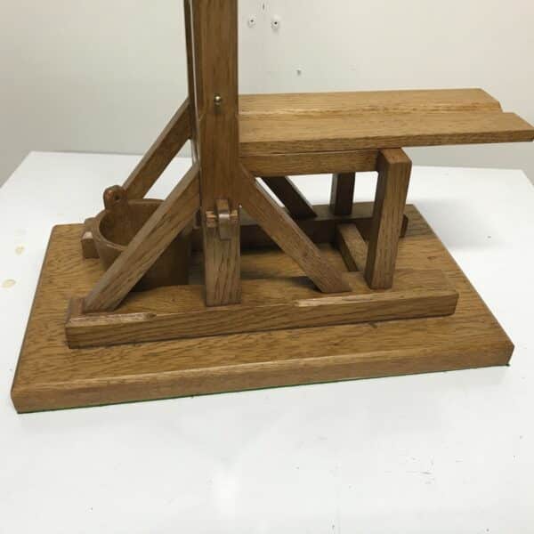 French Guillotine desks top cigar cutter in oak Antique Antique Collectibles 5