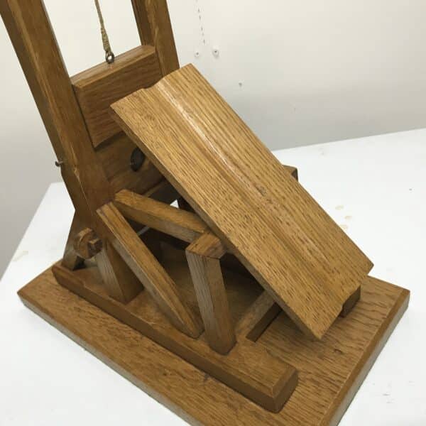 French Guillotine desks top cigar cutter in oak Antique Antique Collectibles 6