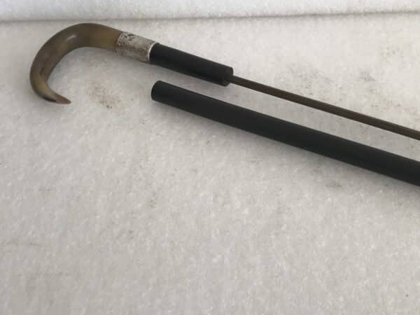 Gentleman’s walking stick sword stick with silver collar - Image 11