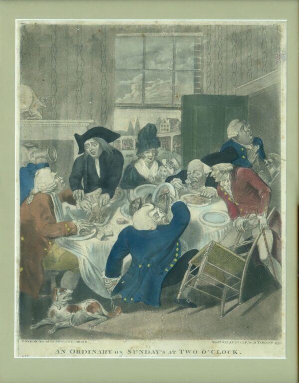 Georgian Print: An Ordinary or Lunch at Two O’Clock Georgian Inn Antique Prints 3