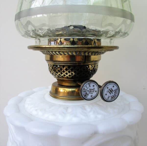 Antique Anglo – French “Belle Époque” Cast Brass Column Oil Lamp Anglo-French Antique Lighting 8