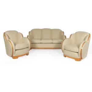 Art Deco Cloud Suite in Sycamore by Epstein c1930 Antique Chairs