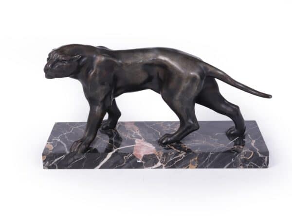 Art Deco Patinated Black Panther Sculpture by Jaques Limousin Antique Sculptures 3