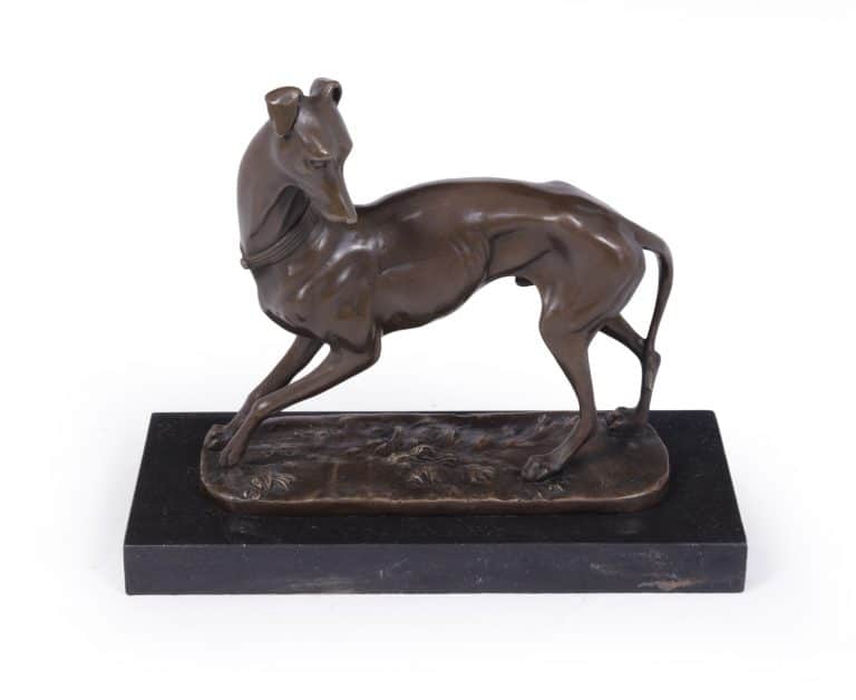 Art Deco Whippet Sculpture in Bronze by Bayre Antique Sculptures Art Deco Whippet Sculpture in Bronze by Bayre