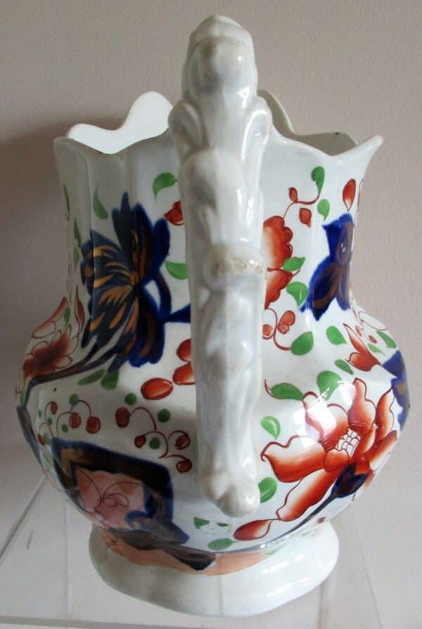 Antique Victorian Gaudy Welsh “Barmouth” Pattern Pottery Jug Antique Antique Ceramics 4