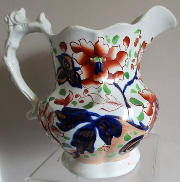 Antique Victorian Gaudy Welsh “Barmouth” Pattern Pottery Jug Antique Antique Ceramics 5