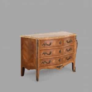 19th Century French Fruitwood Parquetry Inlay Commode Antique Antique Furniture
