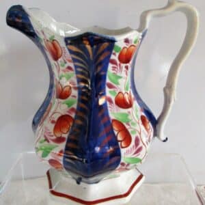 Antique Victorian Gaudy Welsh “Conwy” Pattern Pottery Jug Antique Antique Ceramics 3