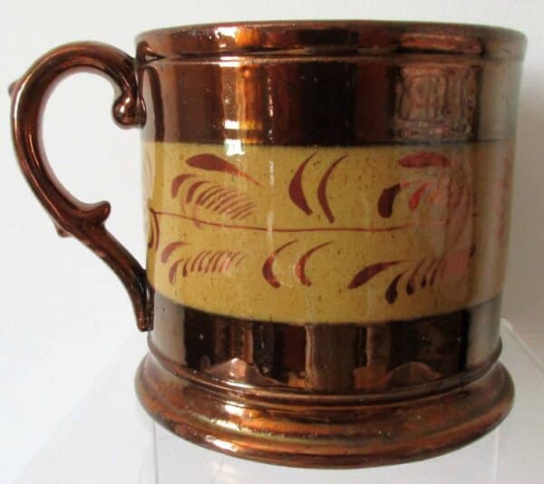 Antique English Victorian Copper Lustre Pottery Mug Antique Antique Ceramics 5