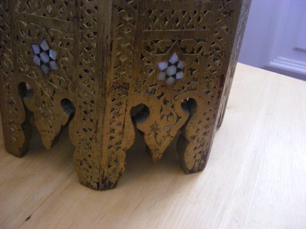 Exquisite gilt Moorish Alhambra carved table smaller type c1900 Islamic Liberty Style - Image 5