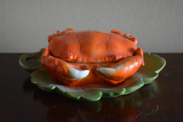 A Crab dish marine Antique Ceramics 3