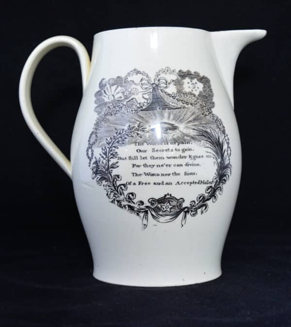 A Creamware jug with Masonic decoration - Image 2
