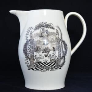 A Creamware jug with Masonic decoration jug Antique Ceramics