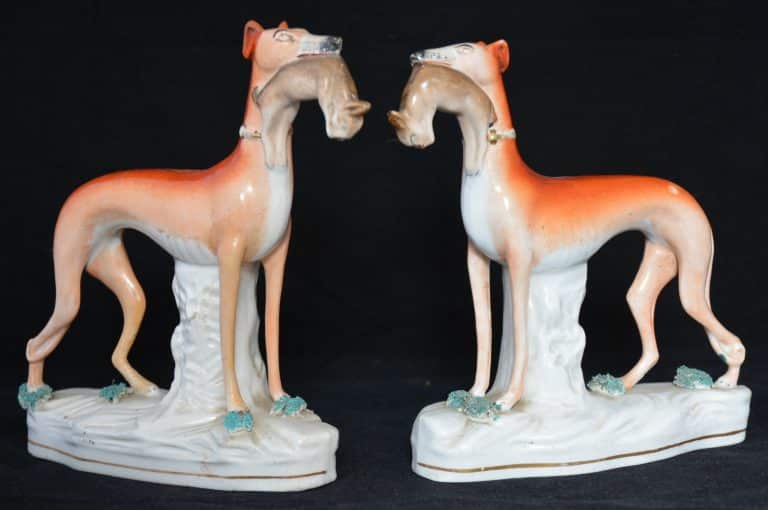 Pair of Staffordshire Greyhounds