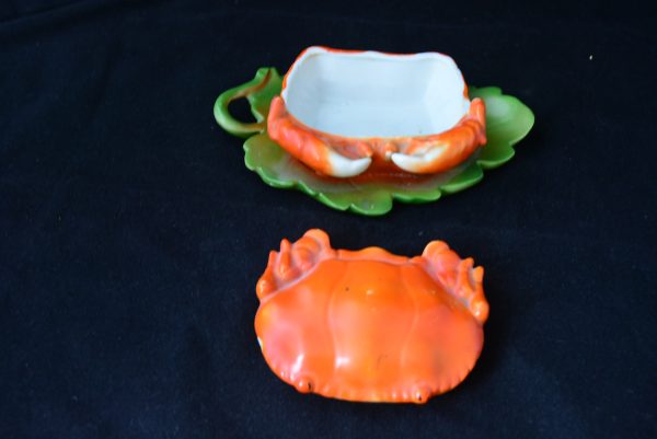 A Crab dish marine Antique Ceramics 4