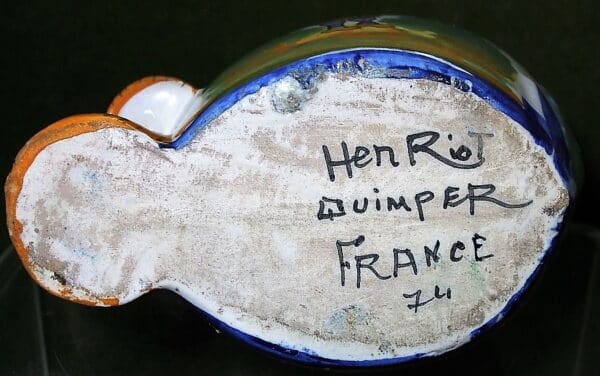 Vintage Henriot Quimper French Faience “Biniou” Vase Faience Vintage 5