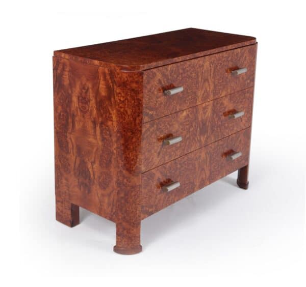 Art Deco Chest of Drawers in Amboyna c1920 - Image 4
