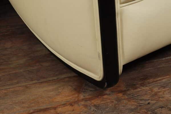 Art Deco Style Armchairs in Cream Leather - Image 10