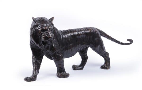 Bronze Tiger Sculpture c1950 - Image 3