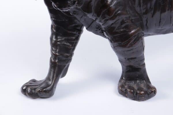 Bronze Tiger Sculpture c1950 - Image 5