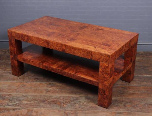 Italian Coffee Table in Burr Yew Antique Tables 7