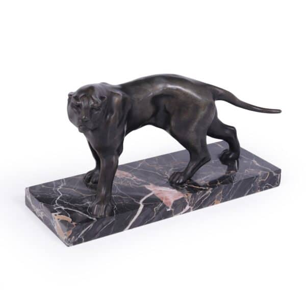 Art Deco Patinated Black Panther Sculpture by Jaques Limousin Antique Sculptures 11
