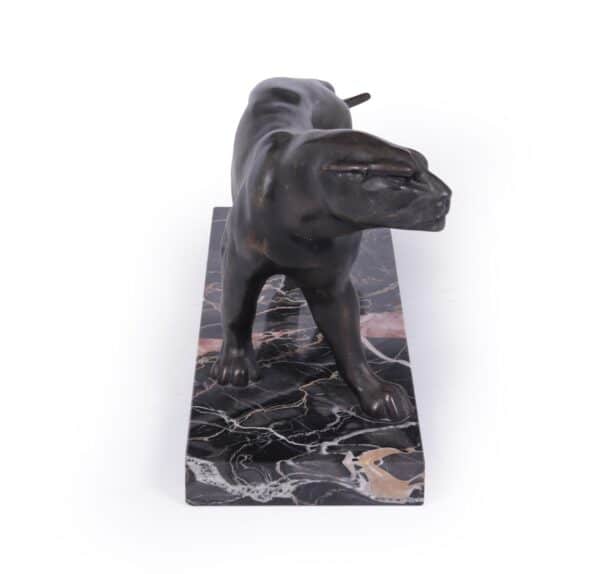 Art Deco Patinated Black Panther Sculpture by Jaques Limousin Antique Sculptures 10