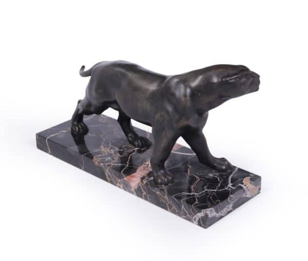 Art Deco Patinated Black Panther Sculpture by Jaques Limousin Antique Sculptures 9
