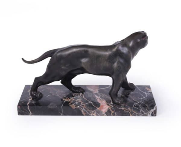 Art Deco Patinated Black Panther Sculpture by Jaques Limousin Antique Sculptures 8
