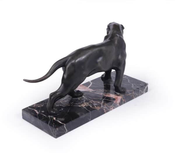 Art Deco Patinated Black Panther Sculpture by Jaques Limousin Antique Sculptures 7