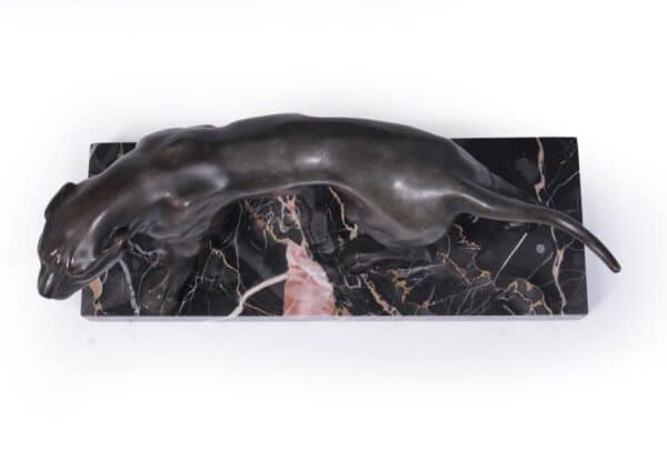 Art Deco Patinated Black Panther Sculpture by Jaques Limousin - Image 2