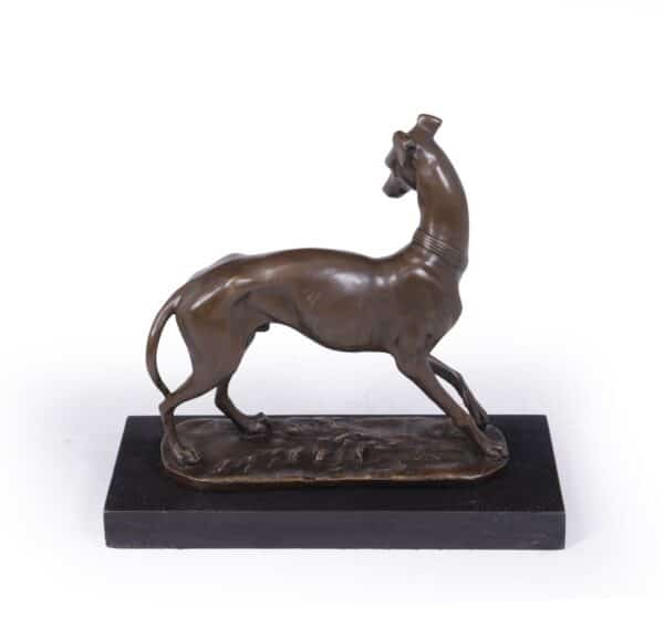 Art Deco Whippet Sculpture in Bronze by Bayre Antique Sculptures 11