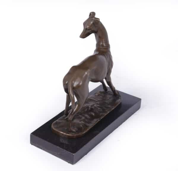 Art Deco Whippet Sculpture in Bronze by Bayre - Image 8