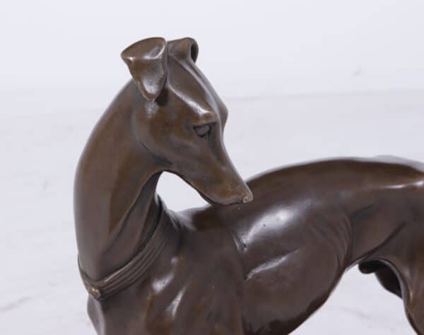 Art Deco Whippet Sculpture in Bronze by Bayre Antique Sculptures 7