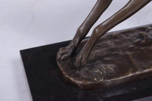 Art Deco Whippet Sculpture in Bronze by Bayre Antique Sculptures 6